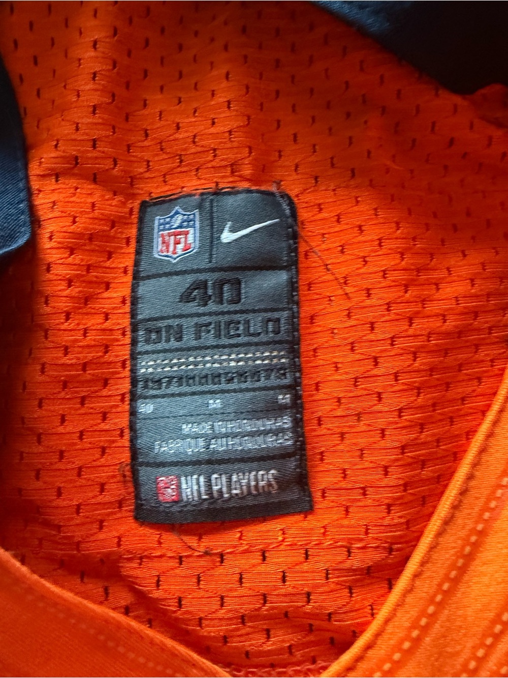 NFL Orange Game Jersey with Navy Trim - Picture 4 of 6